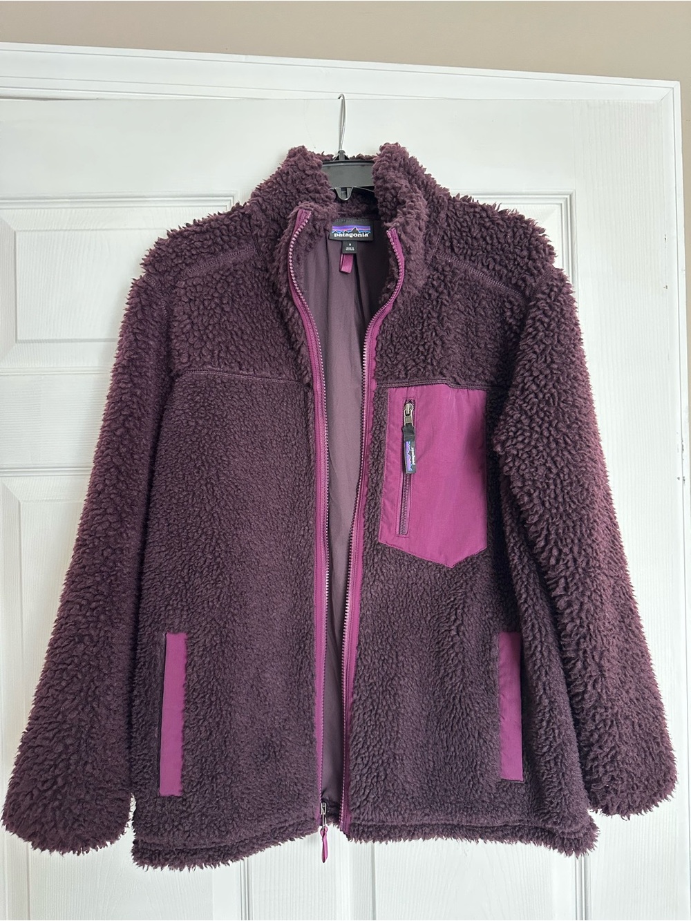 Patagonia Women's Plum Teddy Fleece Jacket with Magenta Accents